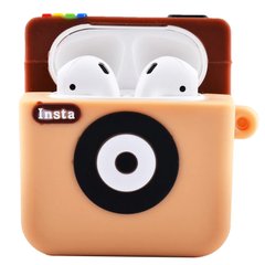 Силиконовый футляр Logo series для наушников AirPods 1/2 + карабин