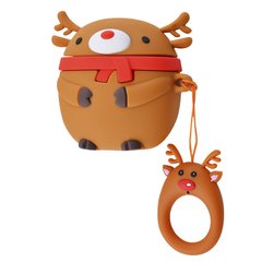 Силиконовый футляр Happy New Year с кольцом для наушников AirPods